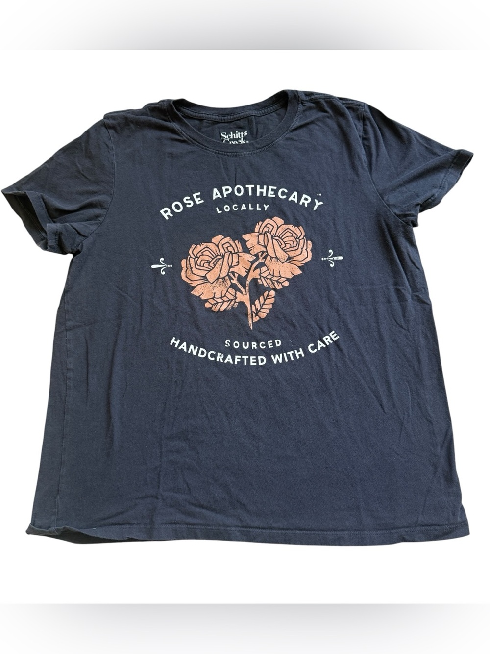 Schitt’s Creek Rose Apothecary Graphic T-Shirt Women’s XL Gray Floral Tee Retro